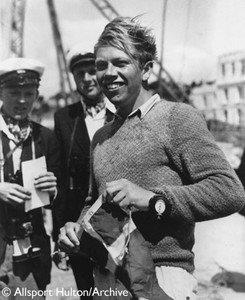 After Torquay, the world of sailing would have to get used to this view: A smiling Paul Elvstrom, taking the credits for yet another winning performance photo copyright Torquay Library / Henshall taken at  and featuring the Firefly class