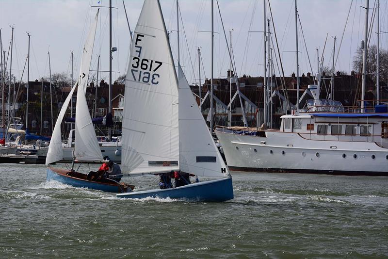 Iris, Bob & Mel Sherrington, during the 2019 Hamble Warming Pans photo copyright Trevor Pountain taken at Hamble River Sailing Club and featuring the Firefly class