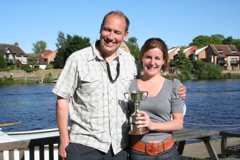  Alex Davey & Jonquil Brookes win the Firefly open at Tamesis photo copyright Caroline Vines taken at Tamesis Club and featuring the Firefly class