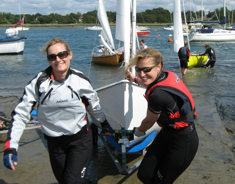 Smiles all around after day 3 of the Firefly nationals photo copyright Malcolm Donald taken at Hamble River Sailing Club and featuring the Firefly class