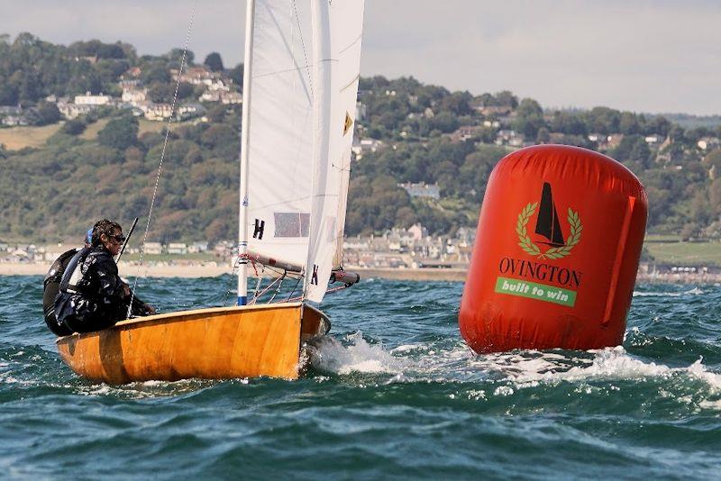 Jono Pank and Helena Lucas in F1954 'Pogie' at the 2019 Firefly Nationals in Lyme Regis photo copyright Frances Daviso taken at Lyme Regis Sailing Club and featuring the Firefly class