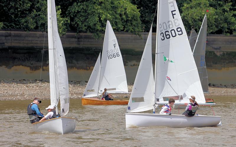 Tideway Dinghy Derby - Fireflys upwind against the tide photo copyright Mark Jardine taken at Ranelagh Sailing Club and featuring the Firefly class