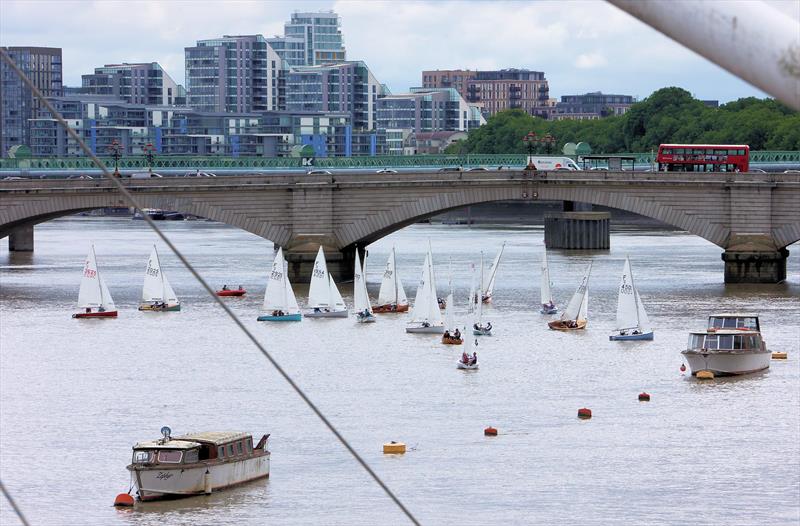 Tideway Dinghy Derby - Fireflys approach Putney Bridge - photo © Mark Jardine