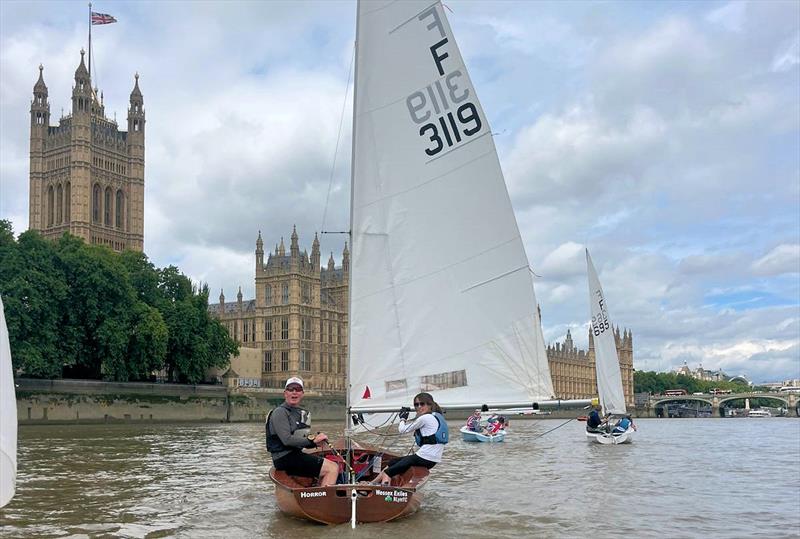 Tideway Dinghy Derby - Firefly 3119 approaching the Houses of Parliament - photo © NFA