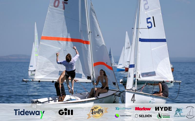Cooling off on Day 5 of the 80th Anniversary Firefly Nationals at Tenby - photo © Mark Jardine
