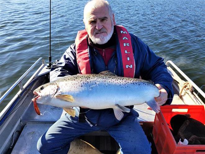 Kerry Bradley with a Craigbourne salmon photo copyright Carl Hyland taken at  and featuring the Fishing boat class