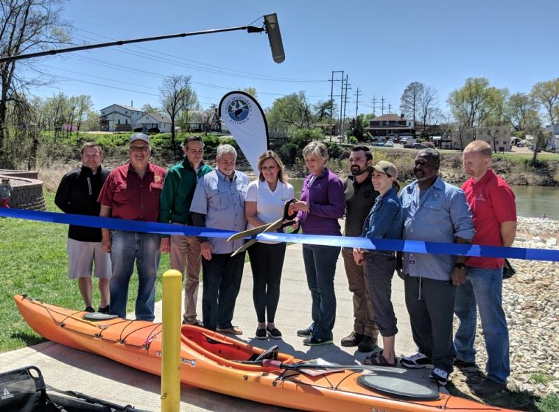 A ribbon cutting ceremony marked the official opening of the Ron Schneider Boat Ramp at Minnie Ha Ha Park constructed by union volunteers from Missouri American Water and UWUA Local 335 photo copyright Union Sportsmen’s Alliance taken at  and featuring the Fishing boat class