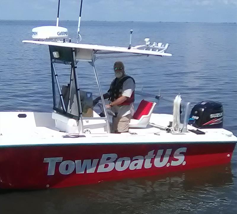 Capt. Michael Ammons, new owner of TowBoatUS Lake Okeechobee, aboard one of his 24-hour on-water assistance company's response vessels photo copyright Scott Croft taken at  and featuring the Fishing boat class