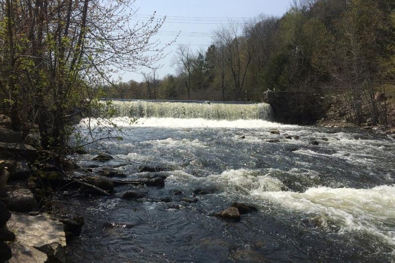 An example of one of the many barriers left to be dealt with, the Gardiner Paperboard Dam on Cobboseecontee Stream blocking access to upstream habitat for over 3 million sea-run fish photo copyright NOAA Fisheries taken at  and featuring the Fishing boat class