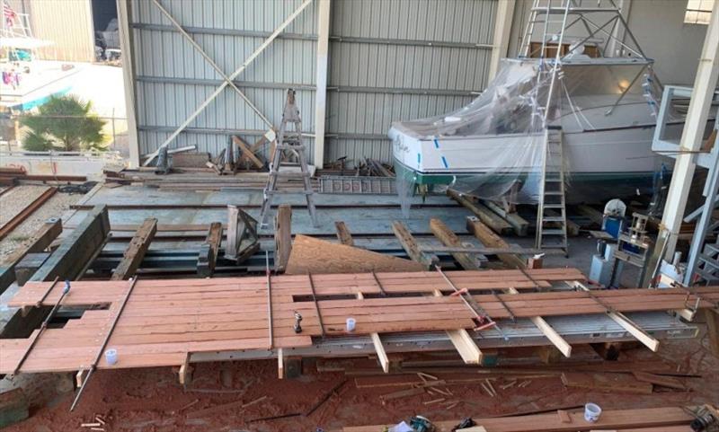 82' S/F - Hull # 7 construction - photo © Michael Rybovich & Sons