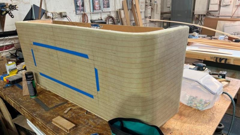 building a fish box Hull #7 Transom fish box installation