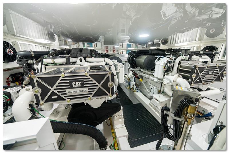 Caterpillar's new 2433MHP C32B engines - photo © Viking Yachts