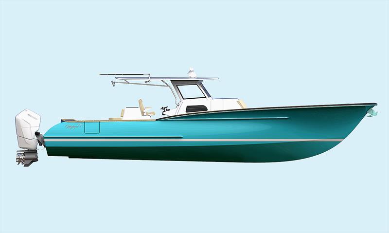 Mystique 48CC profile - photo © Mystique Boatworks