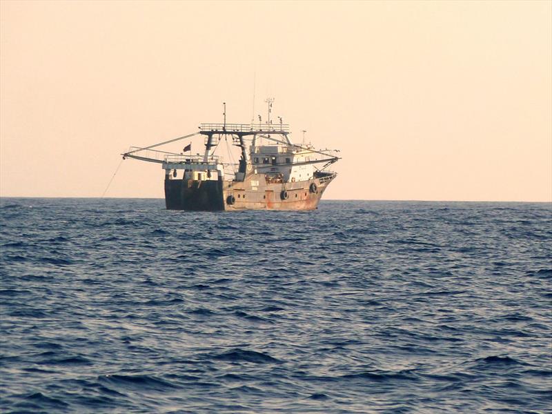 A fishing vessel North East of the tip of Brazil - photo © Global Solo Challenge