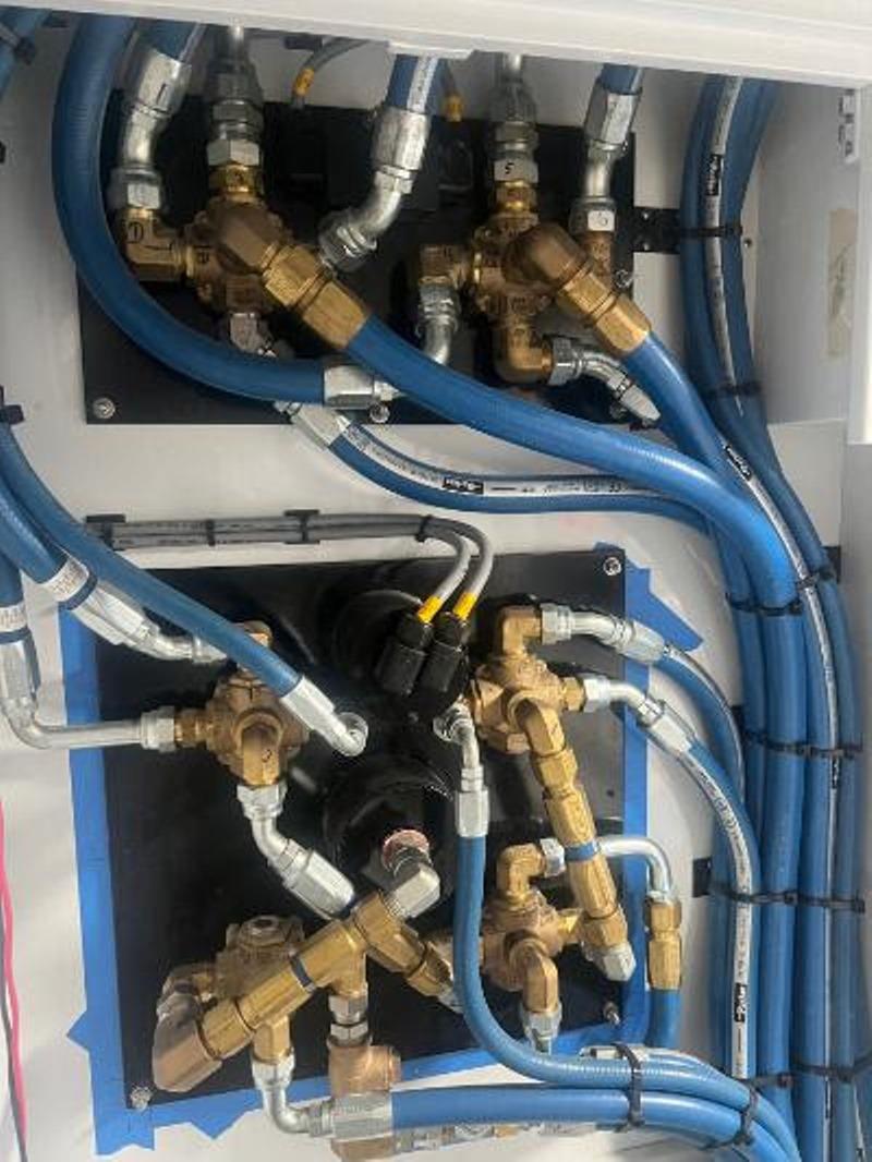 Hull #7 - Oil change and fuel transfer manifold - photo © Michael Rybovich & Sons
