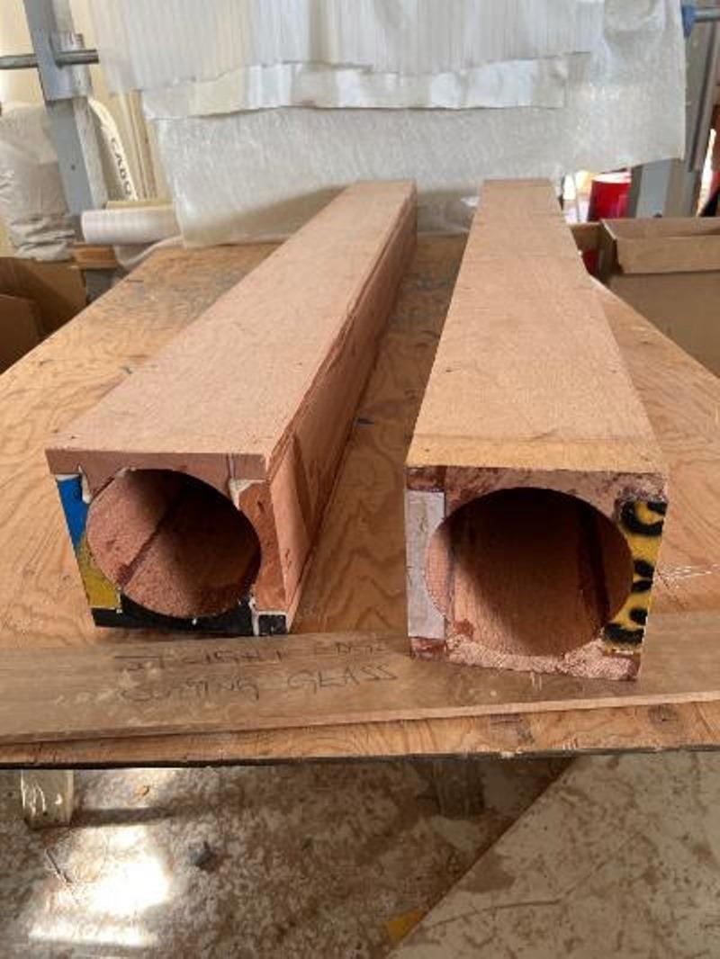 Hull #9 - Shaft logs ready for installation - photo © Michael Rybovich & Sons