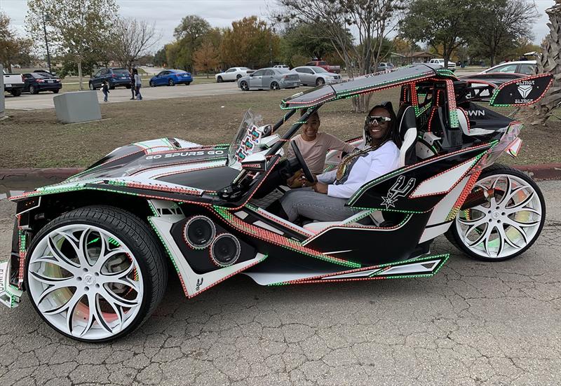Slingshot San Antonio brought several vehicles decorated in holiday
