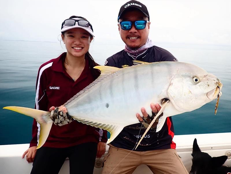 Slow pitch jigs are dynamite for golden trevally. Book a charter with Tri from Fraser Guided Fishing to put yourself in the picture - photo © Fisho's Tackle World