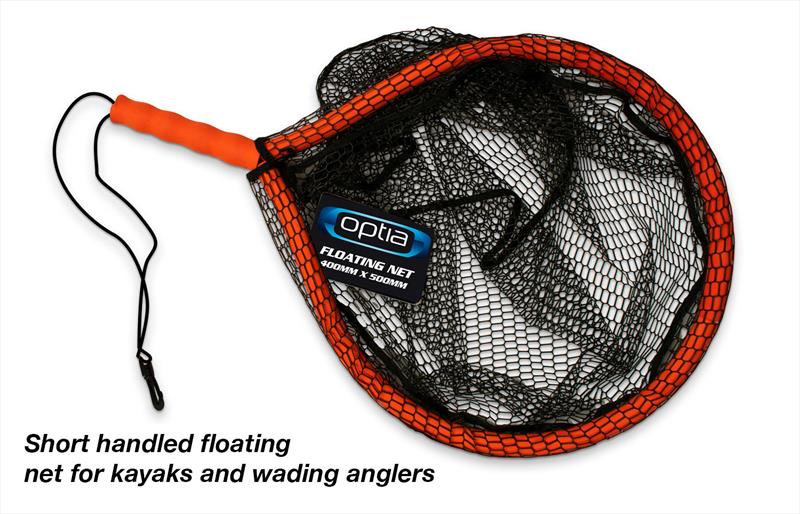 Short handled floating net for kayaks and wading anglers
