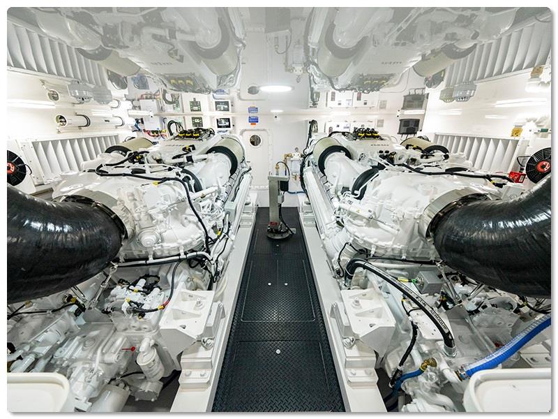 The engineroom of a recently delivered Viking 72 - photo © Viking Yachts
