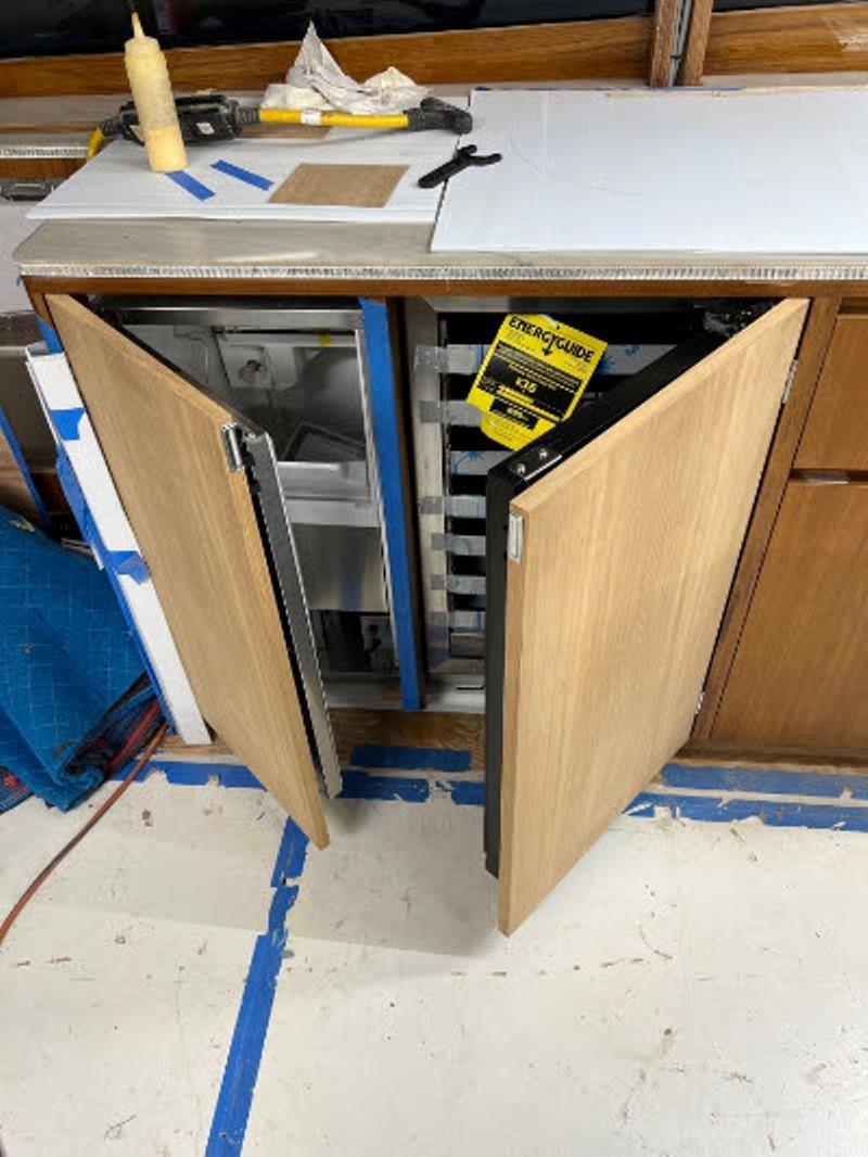 Hull #7 - Ice maker and wine cooler installation photo copyright Michael Rybovich & Sons taken at  and featuring the Fishing boat class