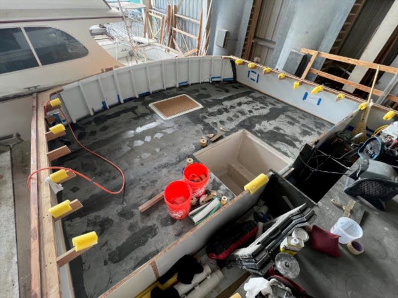 Hull #9 - Cockpit subdeck installed - photo © Michael Rybovich & Sons