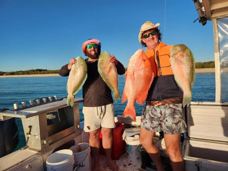 Father and son team, Tony and Riley Kruger with the spoils of a recent trip out wide photo copyright Fisho's Tackle World taken at  and featuring the Fishing boat class