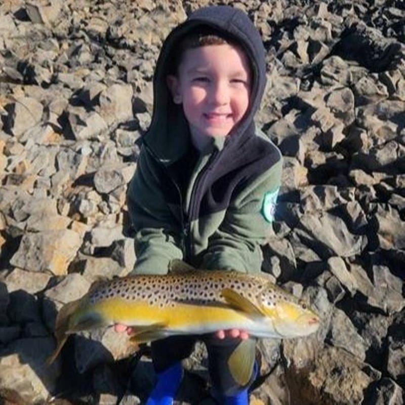 Finn Harris with some great lake browns photo copyright Spot On Fishing Hobart taken at  and featuring the Fishing boat class