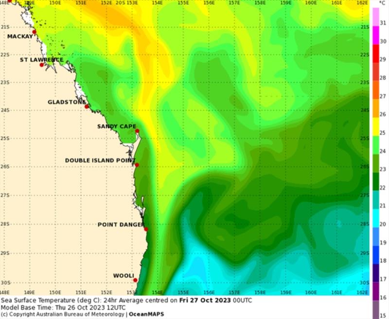 BOM's SST Chart displays the major offshore currents. Monitor these charts weekly and you can visualise the movements of the bigger marlin out wide photo copyright Fisho's Tackle World taken at  and featuring the Fishing boat class