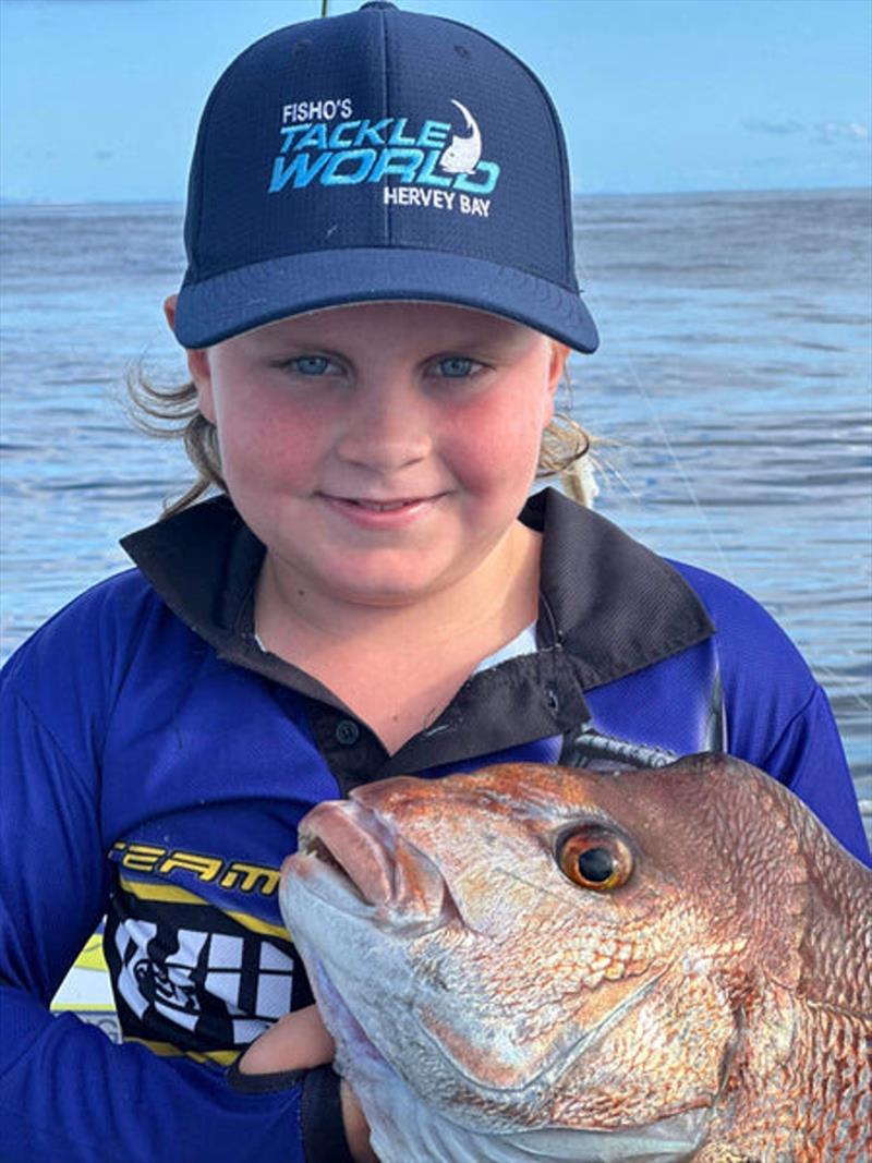 Ollie Pearce has been out with his dad catching snapper offshore again. Many grounds wide of the Wide Bay bar are home to snapper and pearlies at this time photo copyright Fisho's Tackle World taken at  and featuring the Fishing boat class