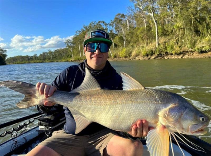 Lochie Cromie with a solid sambo from a popular spot on the river photo copyright Fisho's Tackle World taken at  and featuring the Fishing boat class