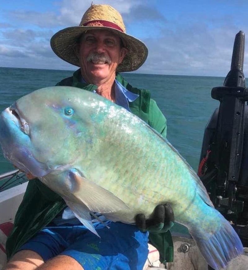Sid had his hands full with this big bluey. A fish to be proud of on either rod 'n' reel or handline - photo © Fisho's Tackle World