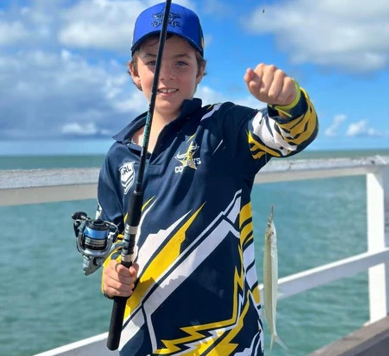 When the gar are thick they can keep the kids entertained for hours! Ollie and his nephews whacked them off the Urangan Pier - photo © Fisho's Tackle World