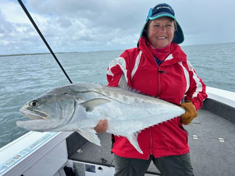Erica caught this magnificent queenfish out from River Heads - photo © Fisho's Tackle World
