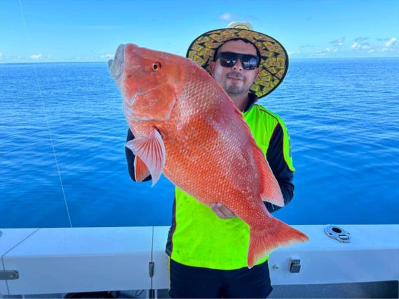 Jason Lund scored a solid red emperor in glassed-out conditions. Gotta love that - photo © Fisho's Tackle World
