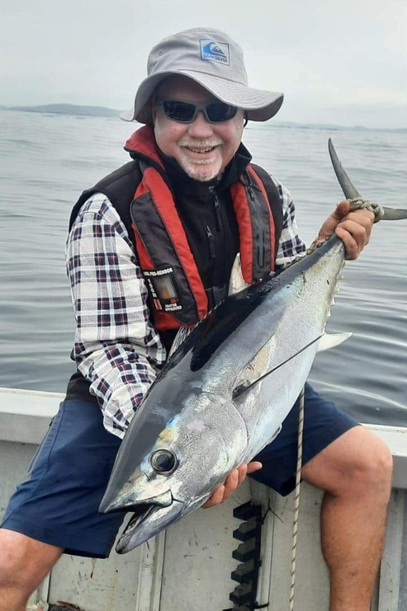 Duncan with a Bruny Island bluefin caught recently - photo © Spot On Fishing Hobart
