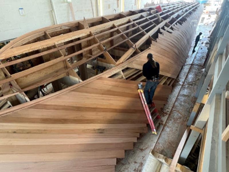 Hull #11 - Scott on starboard side first layer photo copyright Michael Rybovich & Sons taken at  and featuring the Fishing boat class