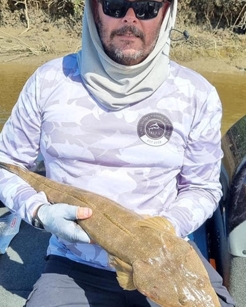 Solid flatties can be caught from our rivers, as this member of King Lingers Fishing Adventures found out recently - photo © Fisho's Tackle World