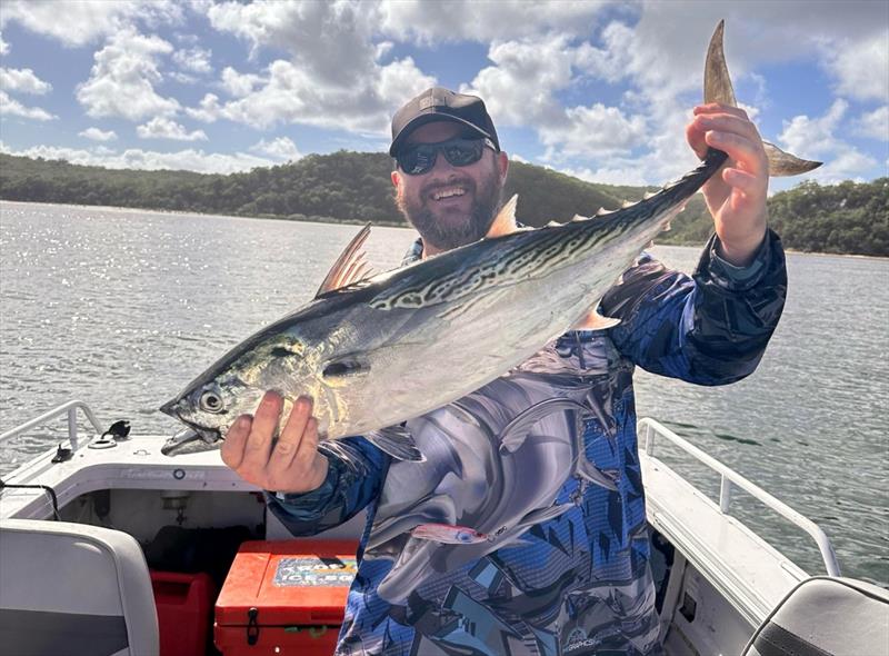 Mack tuna such as this one of Stuart's are turning up in our shipping channels as well as up the island - photo © Fisho's Tackle World