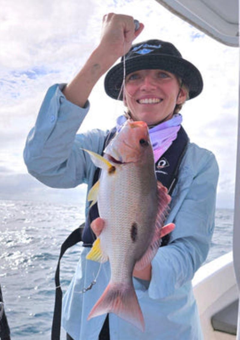 Steph was happy with this nice moses perch she caught whilst out with Hot Reels Pro Fish Charters photo copyright Fisho's Tackle World taken at  and featuring the Fishing boat class