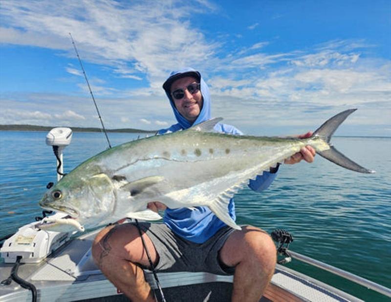 Queenies are great fun. Jacko caught this one last weekend on a GULP Turbo Shrimp when it was supposed to be raining - photo © Fisho's Tackle World