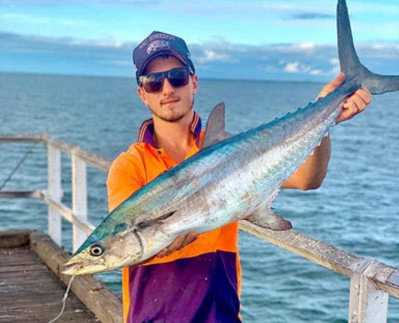 Big broadies are eagerly pursued when they front up at the pier. Lukas Taranto caught this one just recently - photo © Fisho's Tackle World