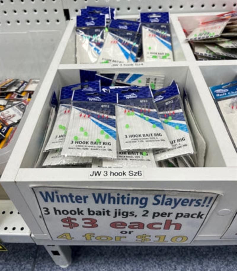 These bait jigs are possibly the best rig you could use to catch your winter whiting. They cannot be used in yellow zones if baited though - photo © Fisho's Tackle World