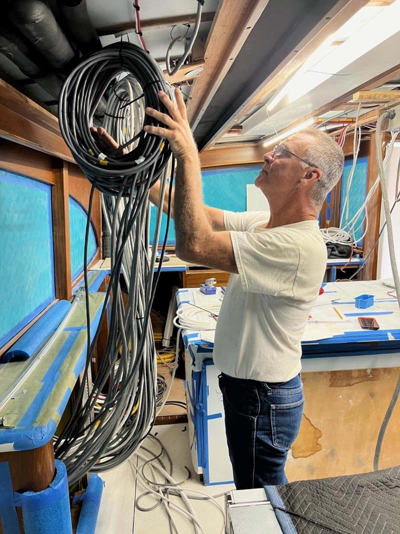 Hull #8 - Jimmy D hanging wire - photo © Michael Rybovich & Sons