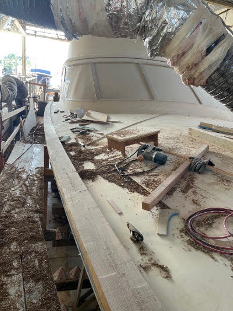 Hull #9 - Starboard toerail roughed in photo copyright Michael Rybovich & Sons taken at  and featuring the Fishing boat class