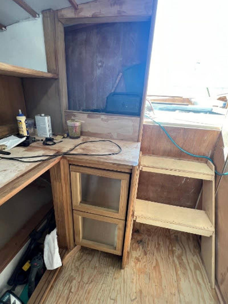 Hull #10 - Galley refrigerator installation - photo © Michael Rybovich & Sons