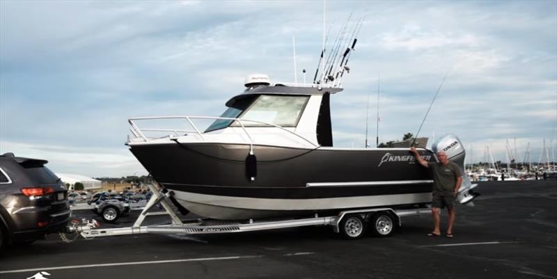 Bill Armit and his custom 670 Powercat photo copyright Kingfisher Boats taken at  and featuring the Fishing boat class