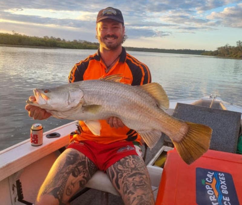 Ben Turner has already been into the salties. The weather this weekend will warm our waters and have them chewing next week photo copyright Fisho's Tackle World taken at  and featuring the Fishing boat class