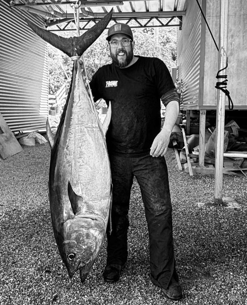Phil with a Munros barrel - photo © Spot On Fishing Hobart