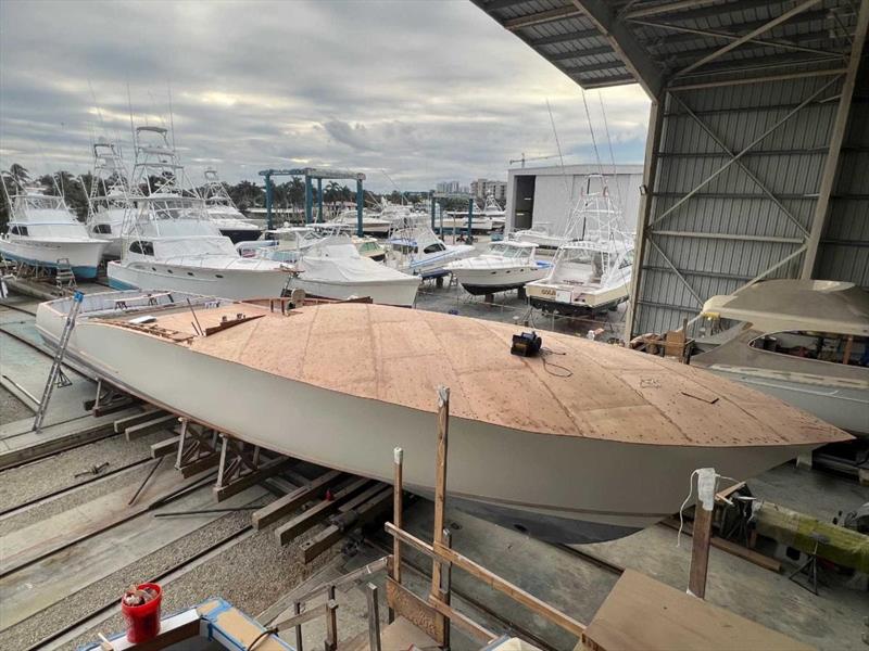 Hull #11 - Foredeck ready for glass photo copyright Michael Rybovich & Sons taken at  and featuring the Fishing boat class